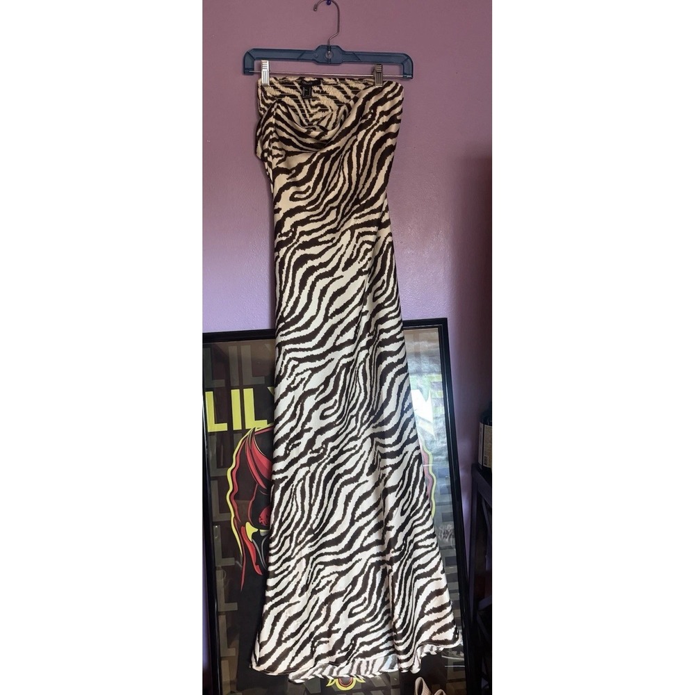 Forever 21 Sleeveless Zebra Print Dress Women's Size Small New